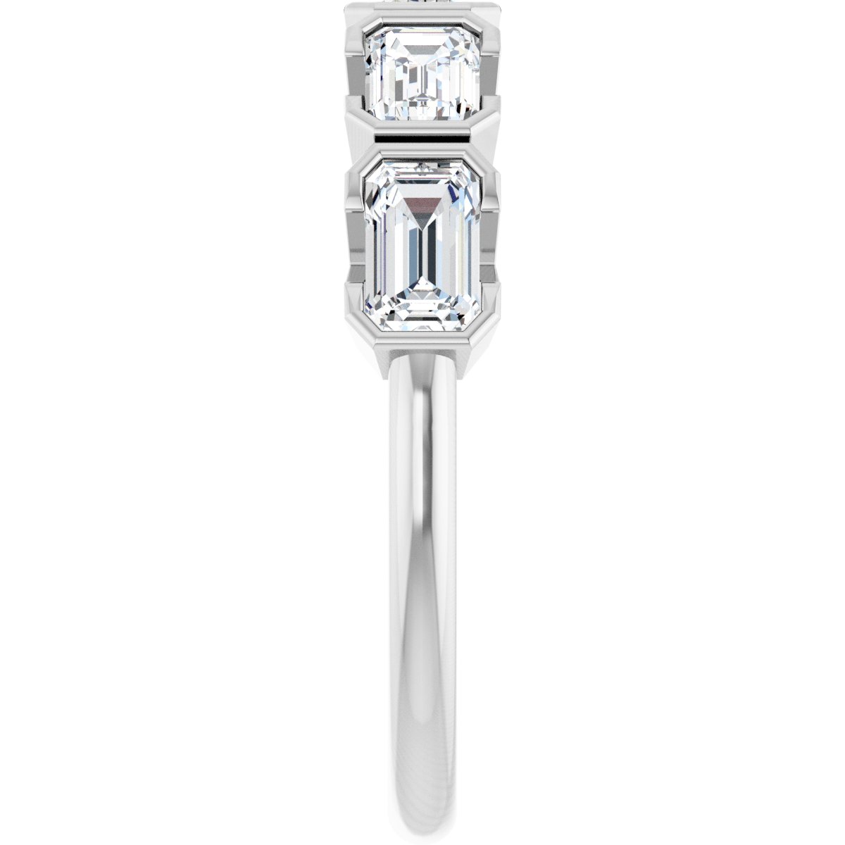 Half-Bezel Five-Stone Anniversary Band