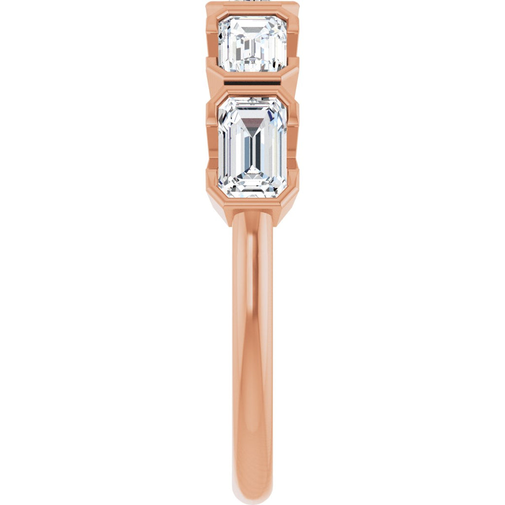 Half-Bezel Five-Stone Anniversary Band