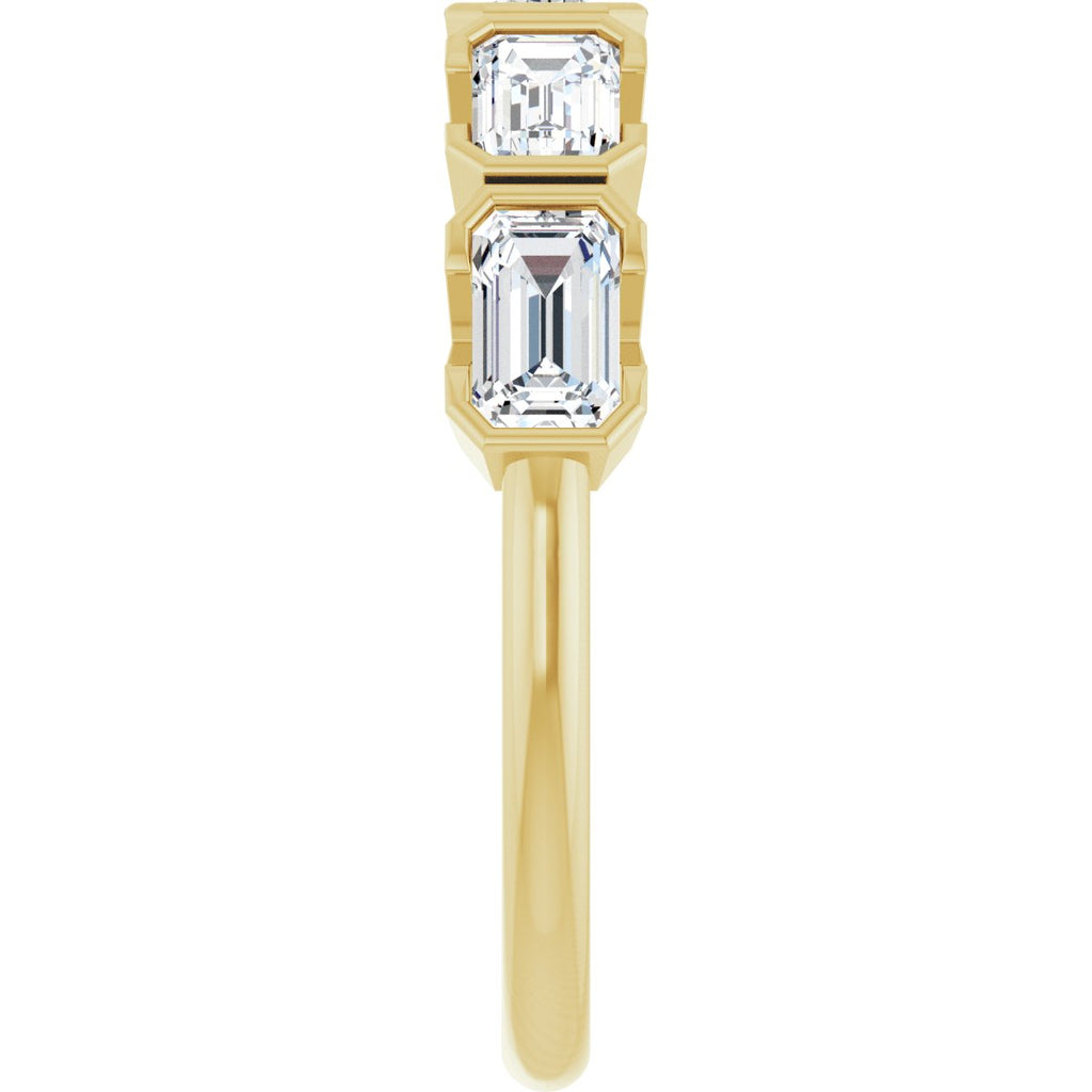 Half-Bezel Five-Stone Anniversary Band