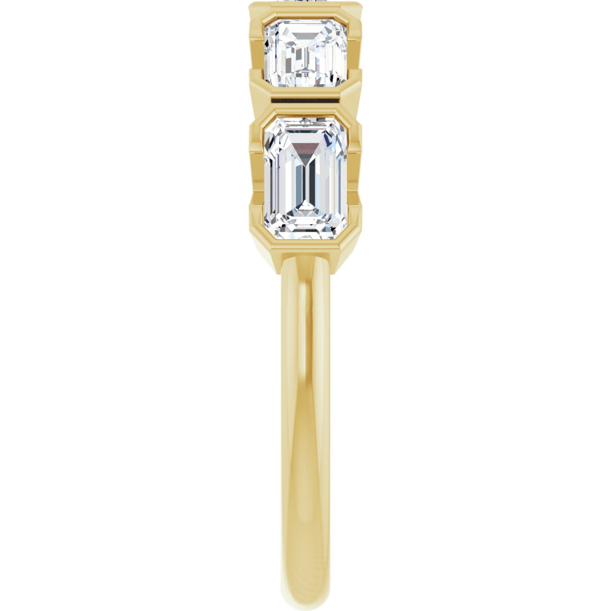 Half-Bezel Five-Stone Anniversary Band