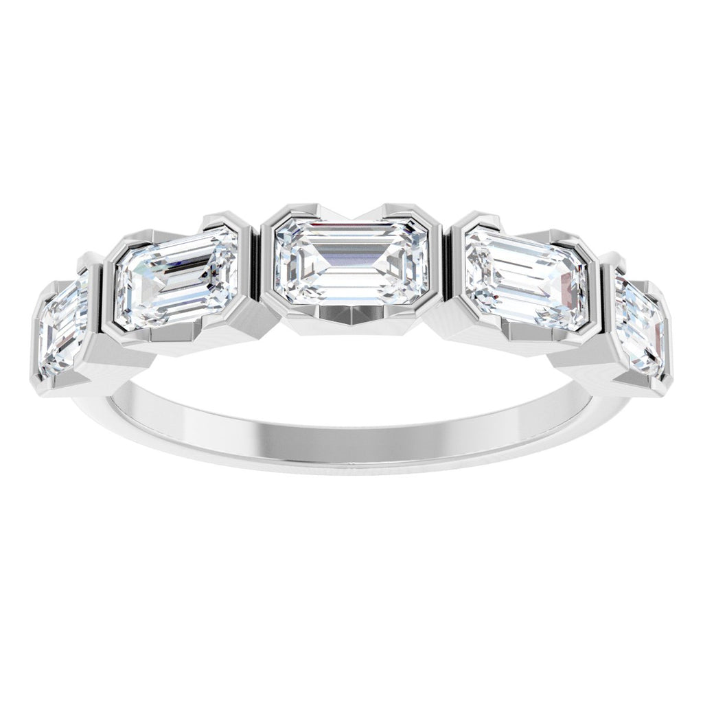Half-Bezel Five-Stone Anniversary Band