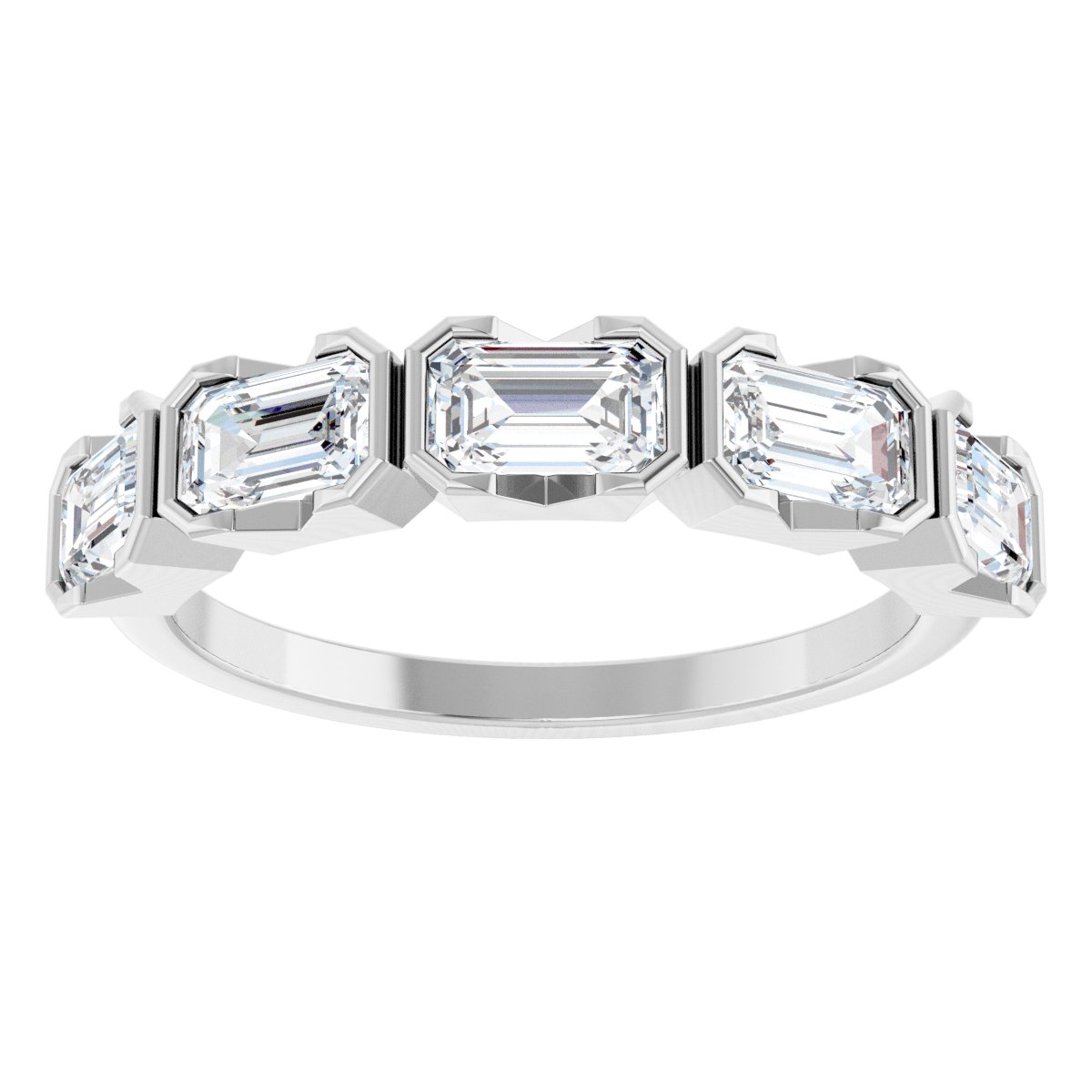 Half-Bezel Five-Stone Anniversary Band