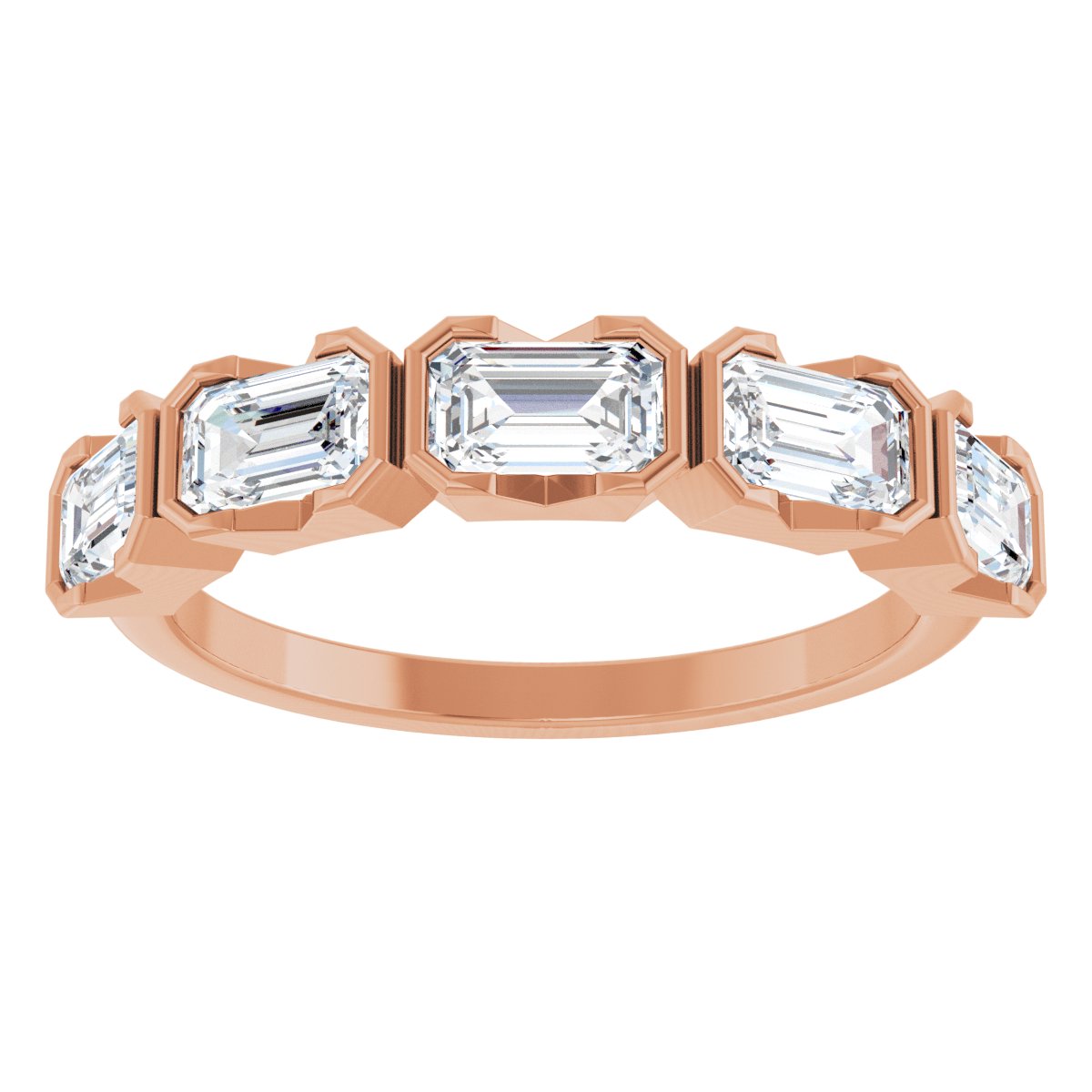 Half-Bezel Five-Stone Anniversary Band