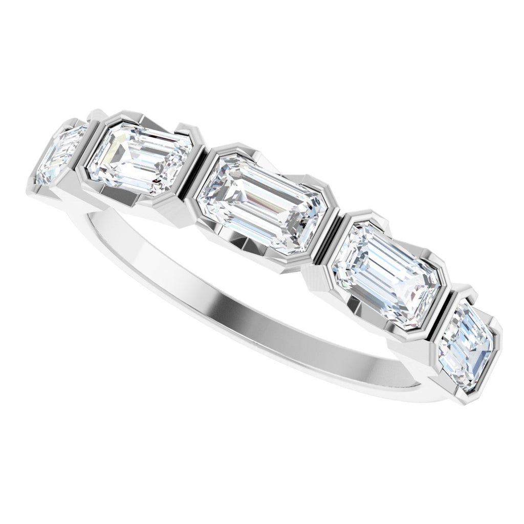 Half-Bezel Five-Stone Anniversary Band