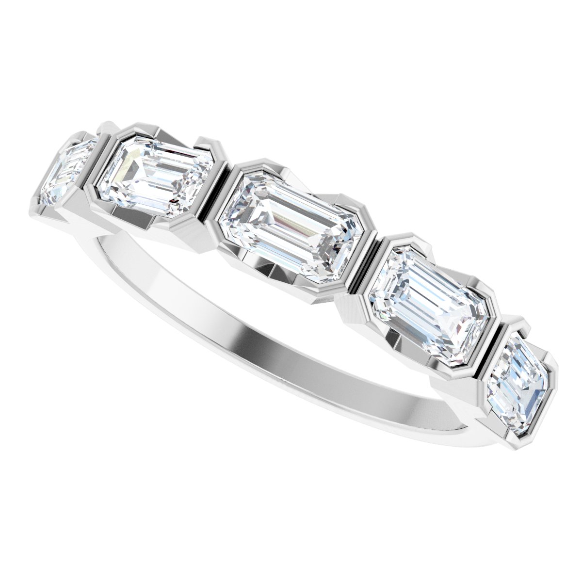 Half-Bezel Five-Stone Anniversary Band