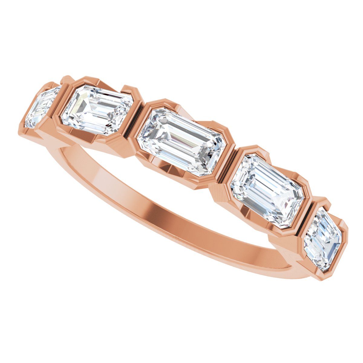 Half-Bezel Five-Stone Anniversary Band