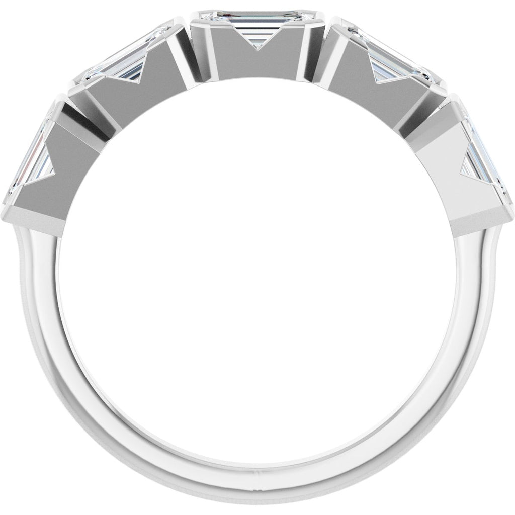 Half-Bezel Five-Stone Anniversary Band