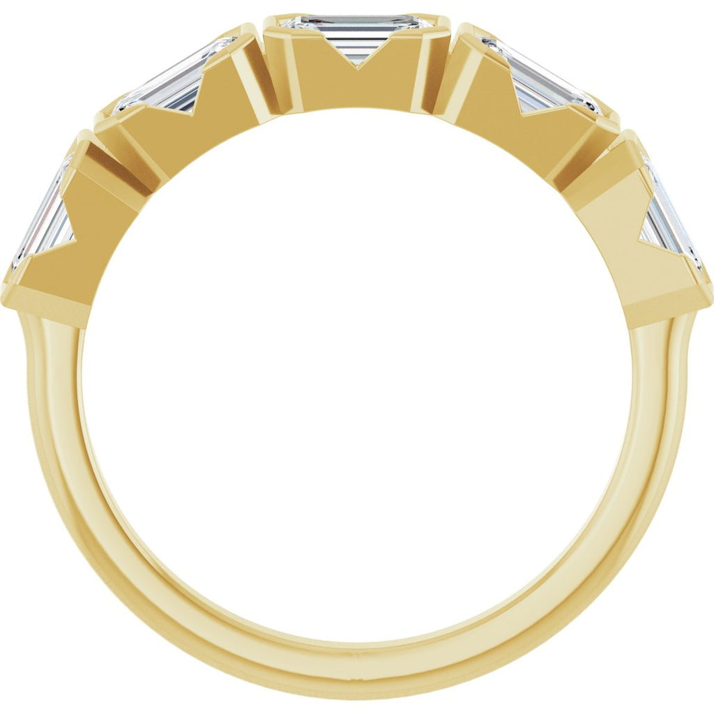 Half-Bezel Five-Stone Anniversary Band