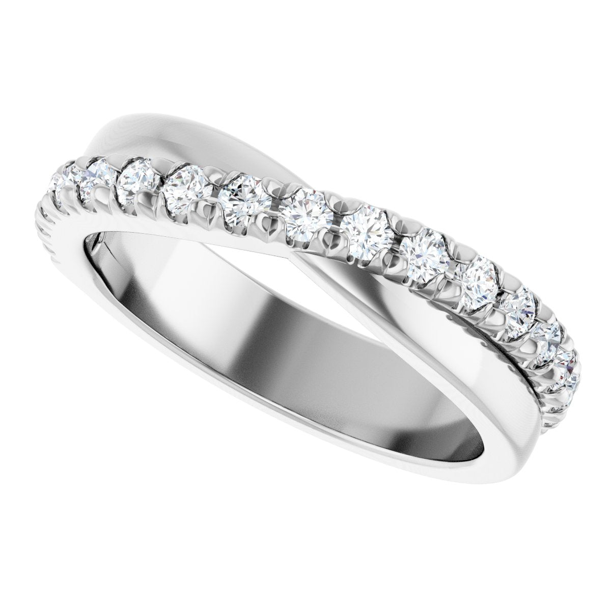 French-Set Criss-Cross Anniversary Band