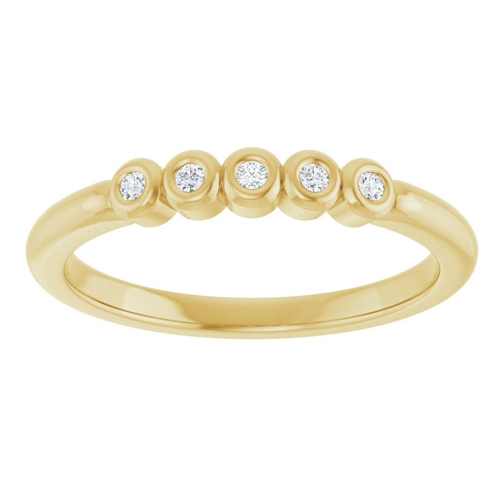 Bezel-Set Five-Stone Anniversary Band