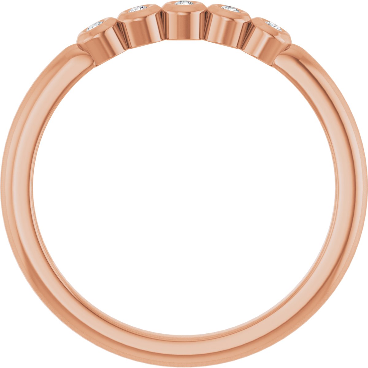 Bezel-Set Five-Stone Anniversary Band
