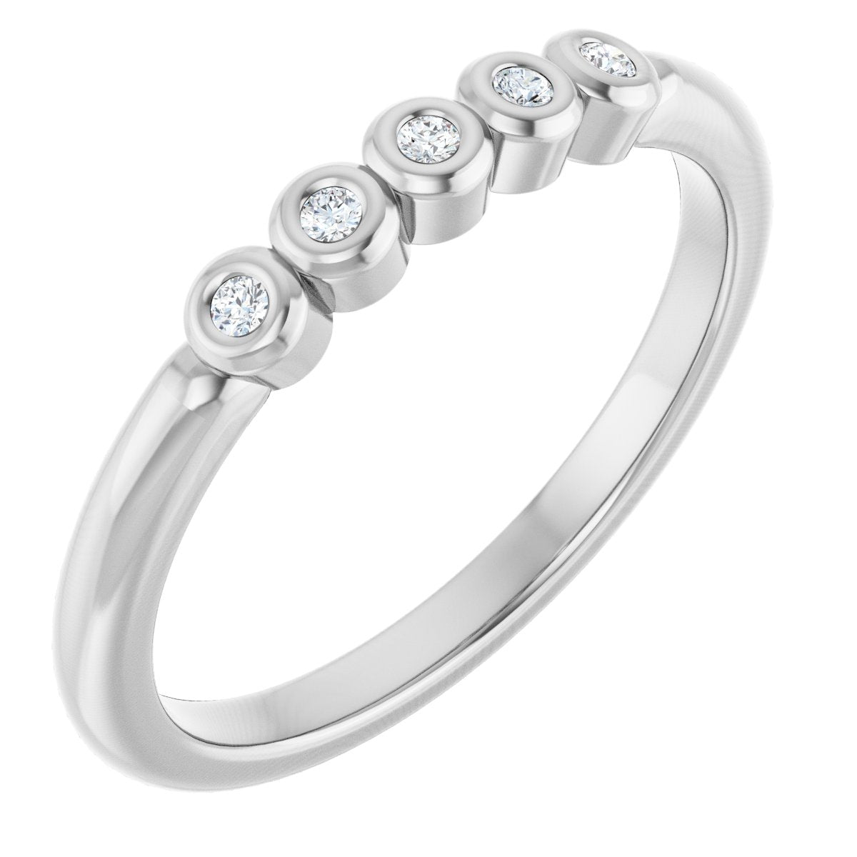 Bezel-Set Five-Stone Anniversary Band