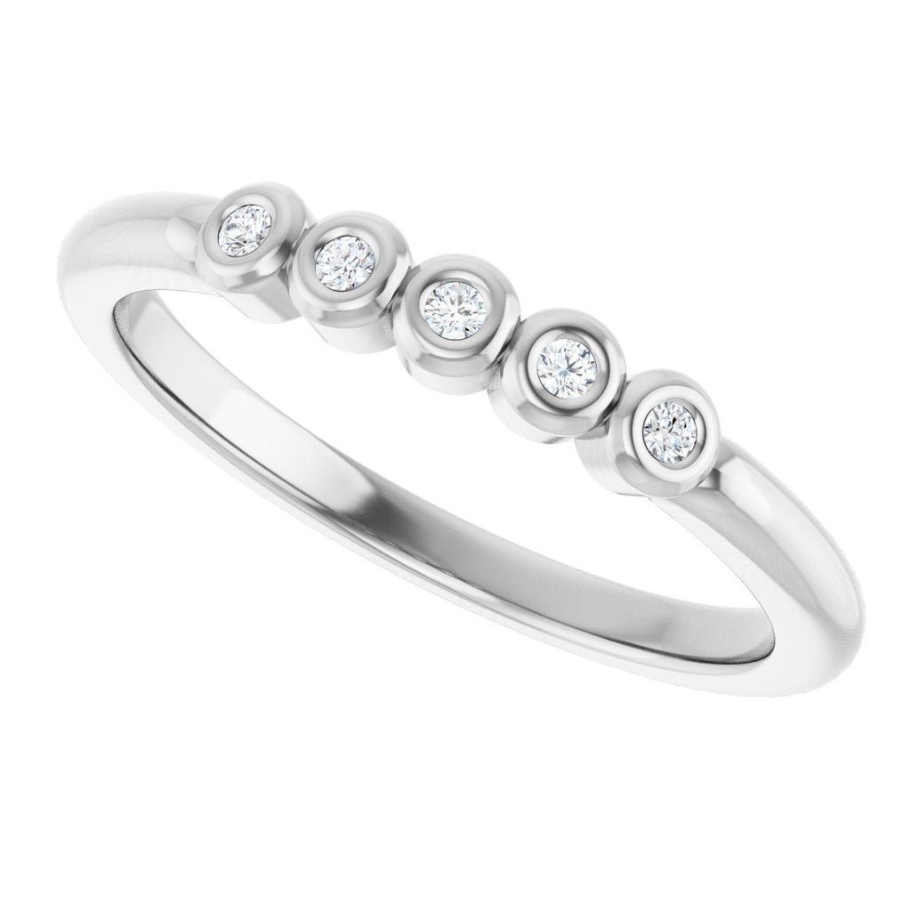 Bezel-Set Five-Stone Anniversary Band