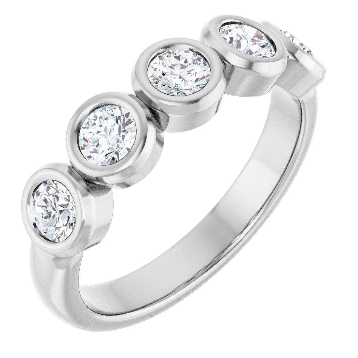 Bezel-Set Five-Stone Anniversary Band