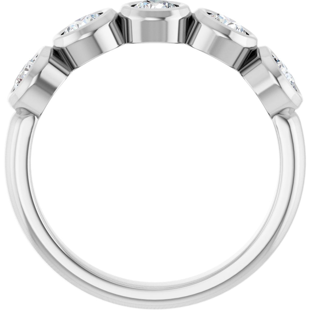 Bezel-Set Five-Stone Anniversary Band
