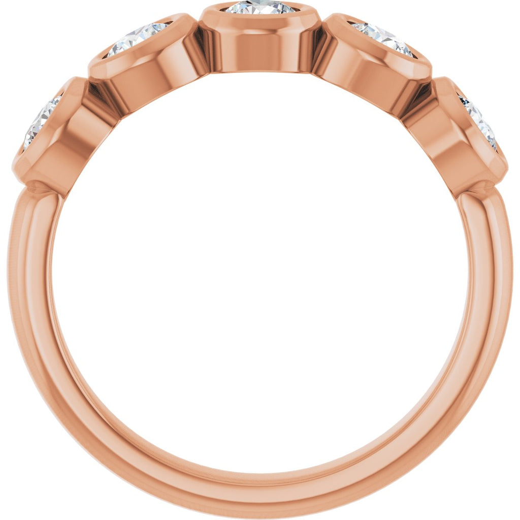 Bezel-Set Five-Stone Anniversary Band