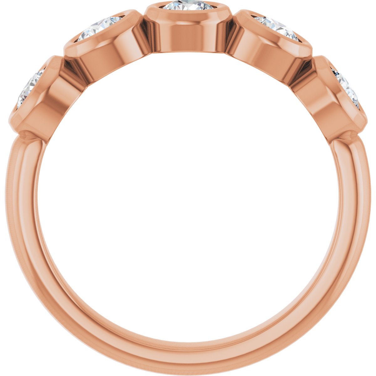 Bezel-Set Five-Stone Anniversary Band