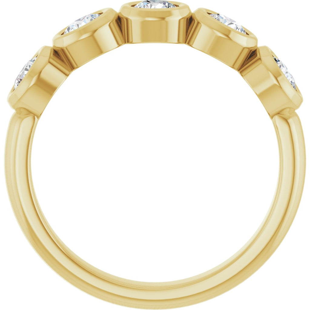 Bezel-Set Five-Stone Anniversary Band