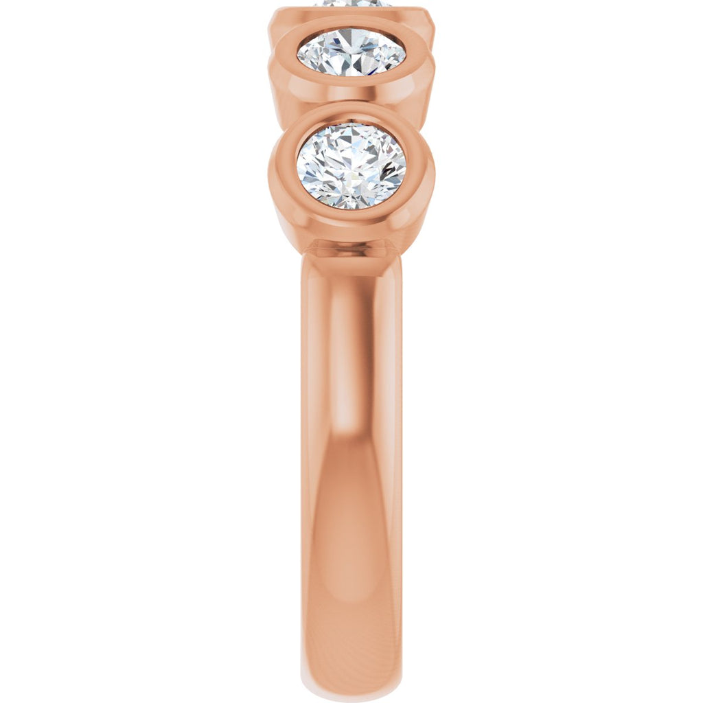 Bezel-Set Five-Stone Anniversary Band