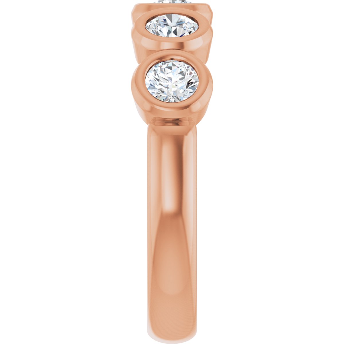 Bezel-Set Five-Stone Anniversary Band