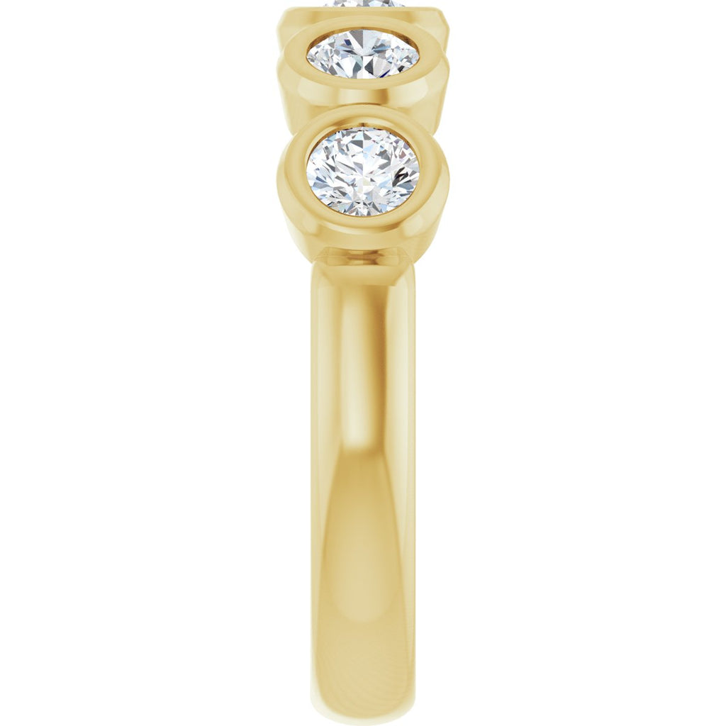 Bezel-Set Five-Stone Anniversary Band