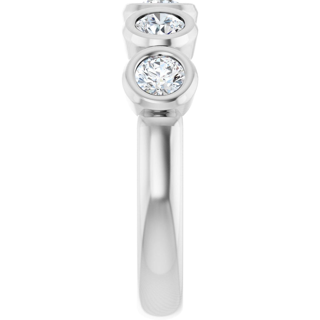Bezel-Set Five-Stone Anniversary Band