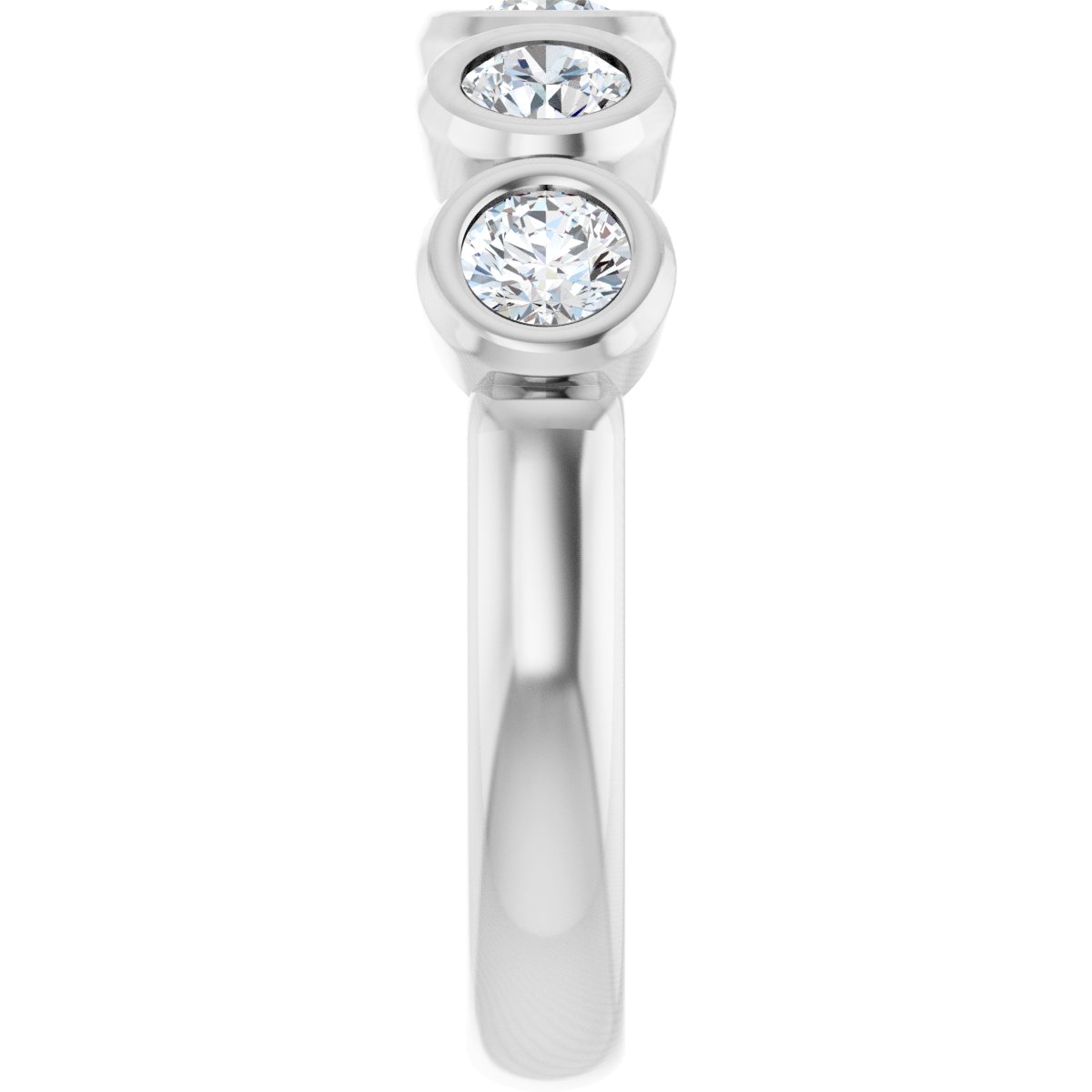 Bezel-Set Five-Stone Anniversary Band