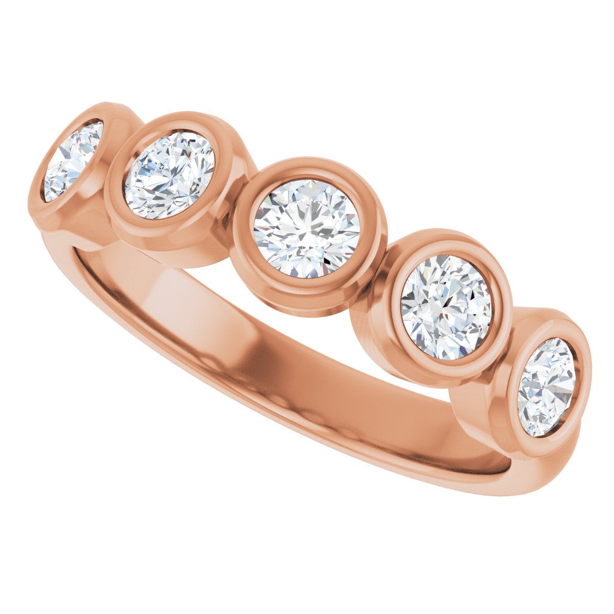 Bezel-Set Five-Stone Anniversary Band