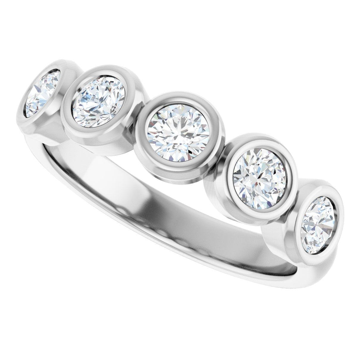 Bezel-Set Five-Stone Anniversary Band