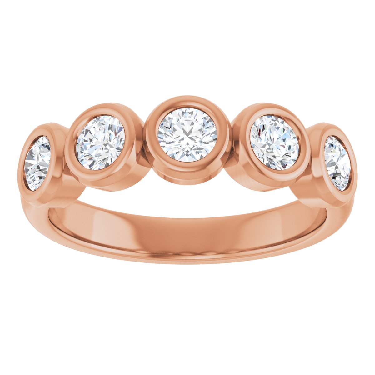 Bezel-Set Five-Stone Anniversary Band