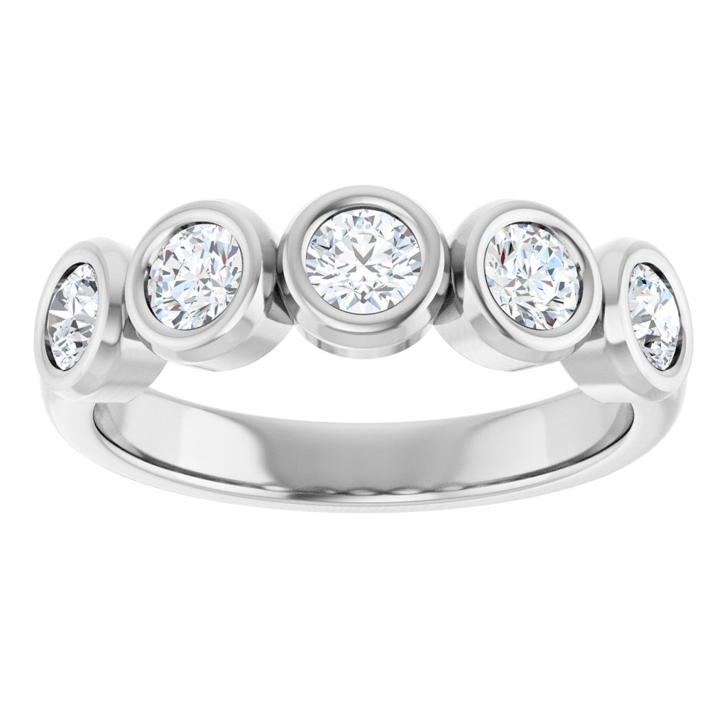 Bezel-Set Five-Stone Anniversary Band