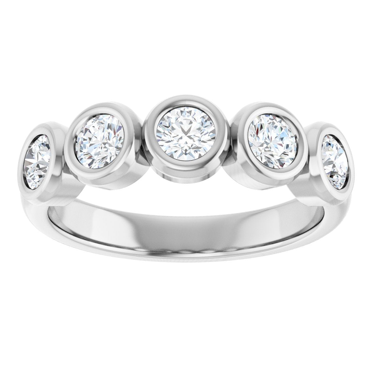 Bezel-Set Five-Stone Anniversary Band
