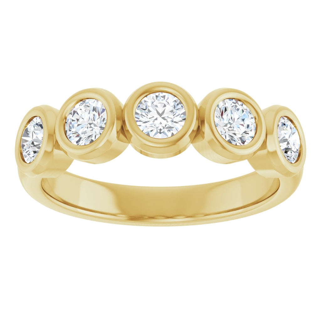 Bezel-Set Five-Stone Anniversary Band