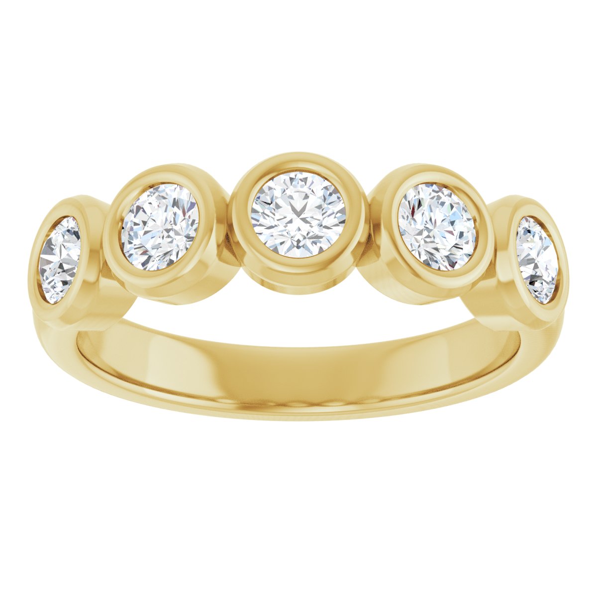 Bezel-Set Five-Stone Anniversary Band