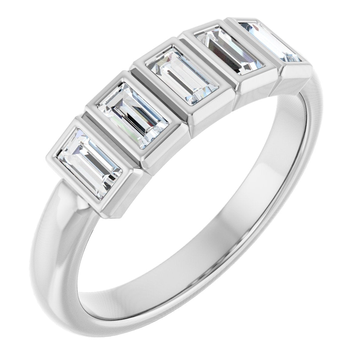 Bezel-Set Five-Stone Anniversary Band