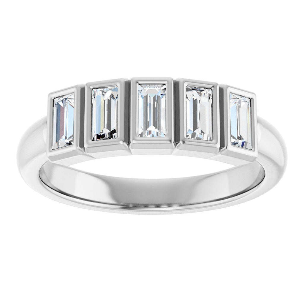 Bezel-Set Five-Stone Anniversary Band