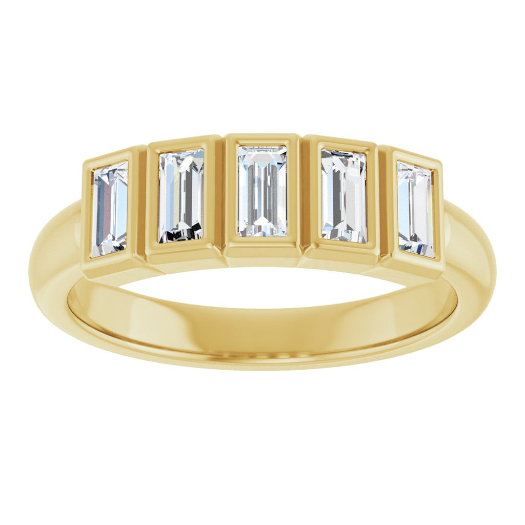 Bezel-Set Five-Stone Anniversary Band