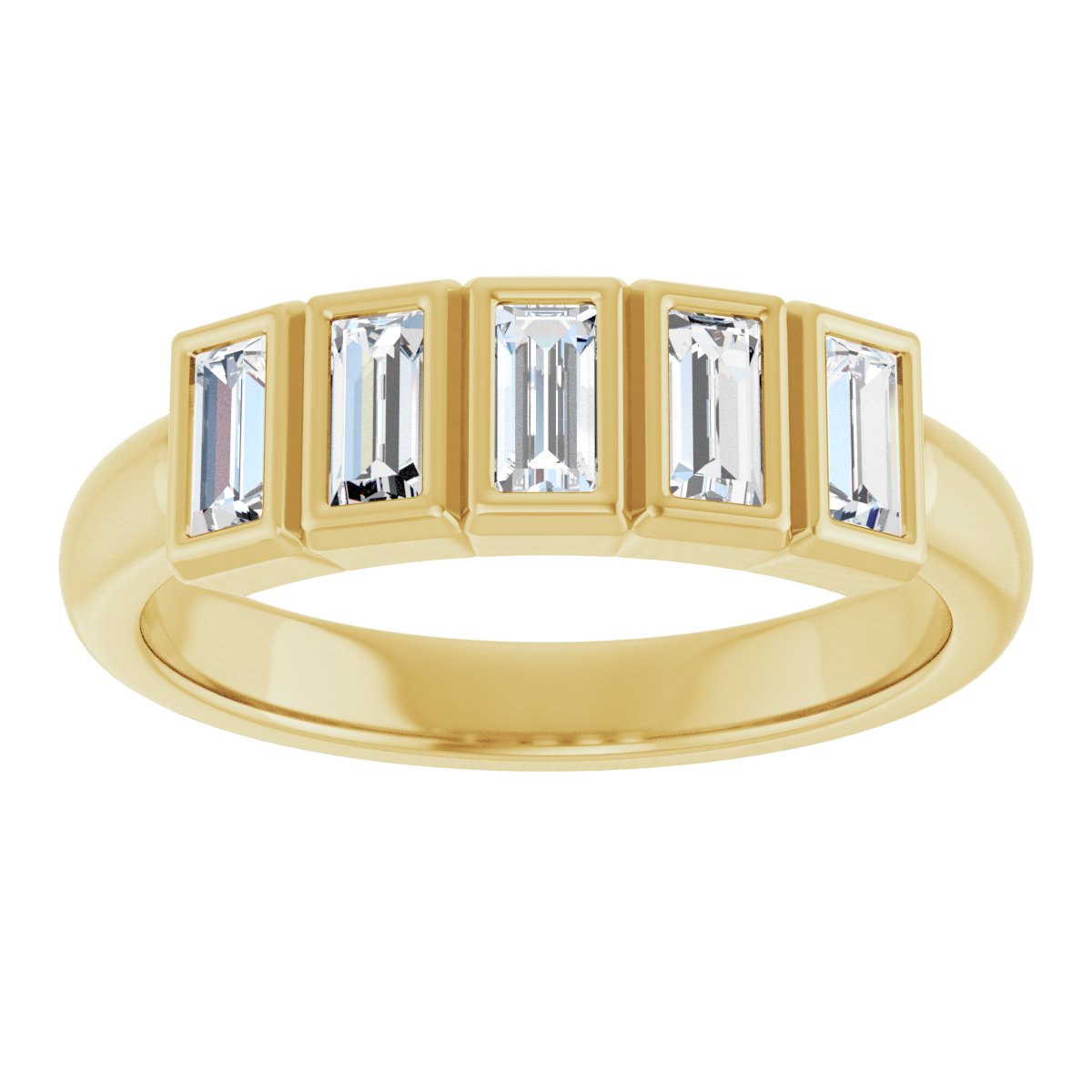 Bezel-Set Five-Stone Anniversary Band