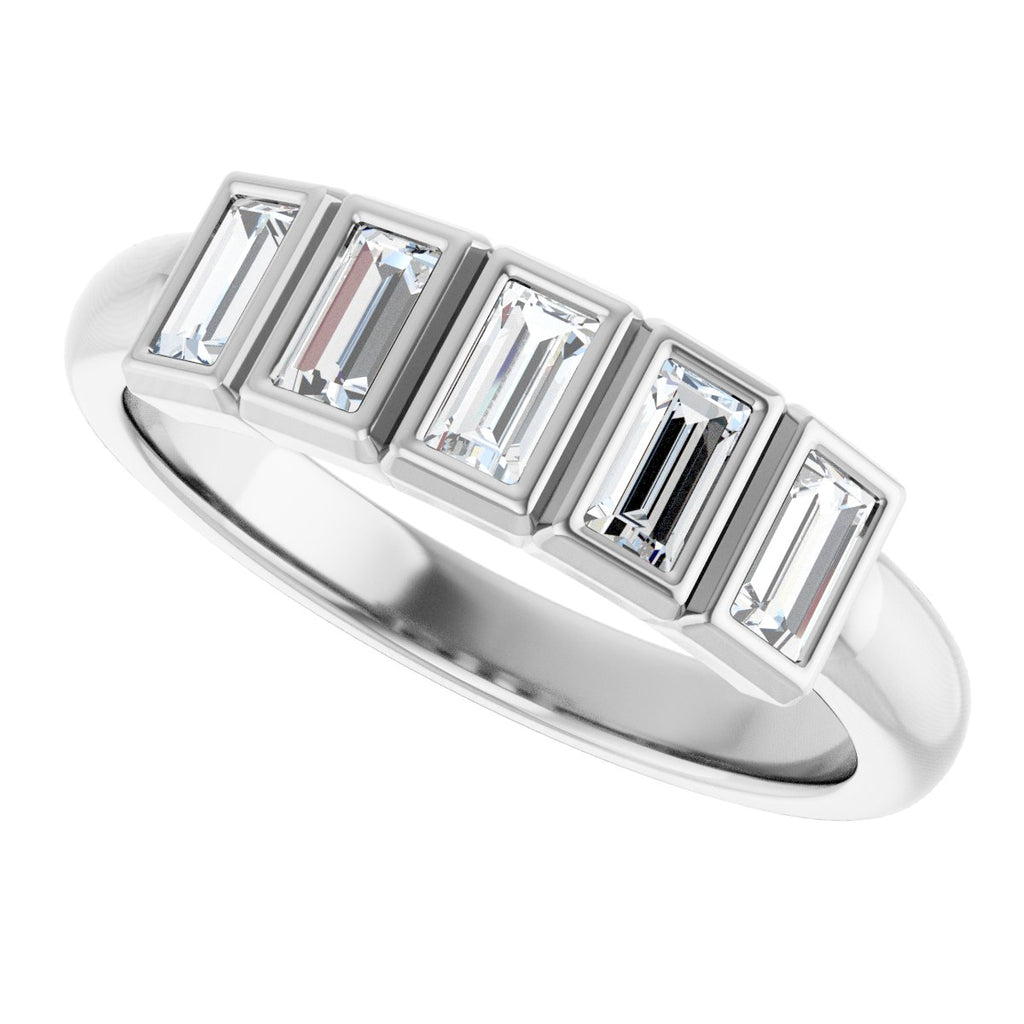 Bezel-Set Five-Stone Anniversary Band