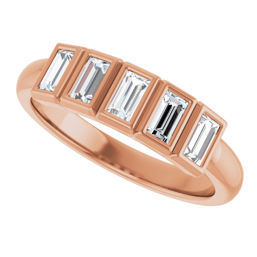 Bezel-Set Five-Stone Anniversary Band