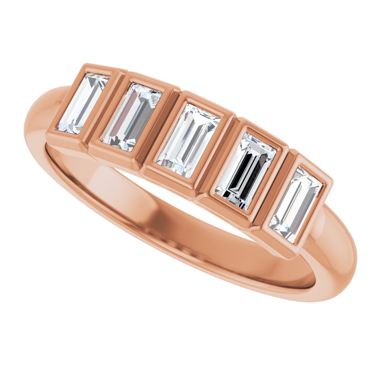 Bezel-Set Five-Stone Anniversary Band
