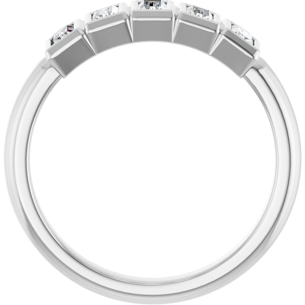 Bezel-Set Five-Stone Anniversary Band