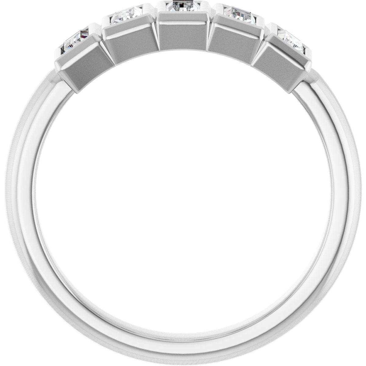 Bezel-Set Five-Stone Anniversary Band