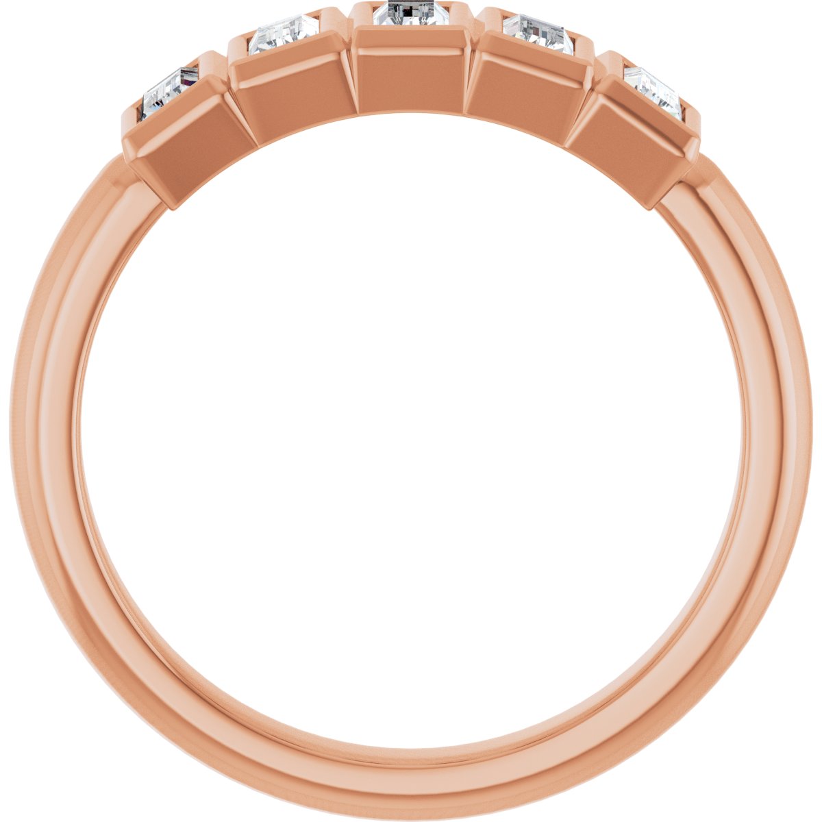 Bezel-Set Five-Stone Anniversary Band