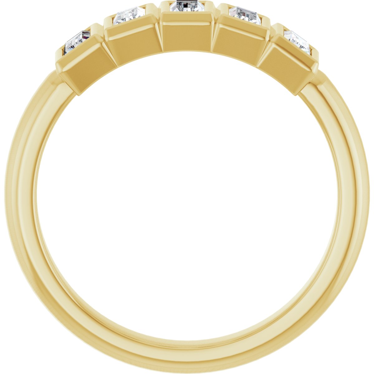 Bezel-Set Five-Stone Anniversary Band