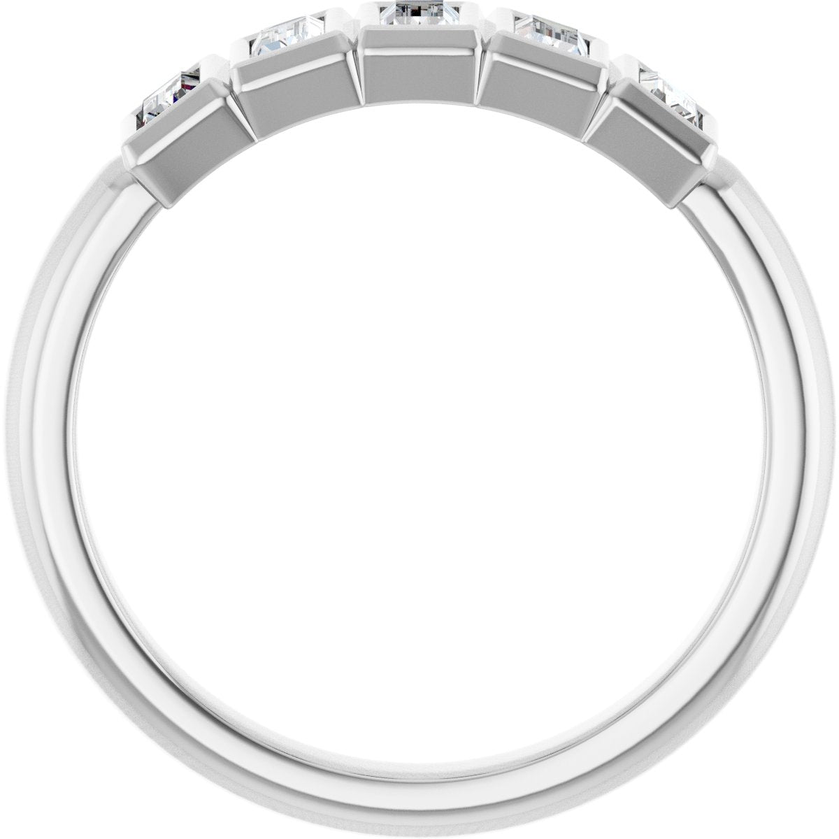 Bezel-Set Five-Stone Anniversary Band