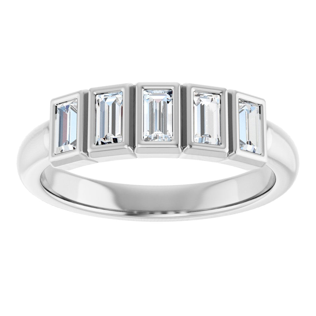 Bezel-Set Five-Stone Anniversary Band