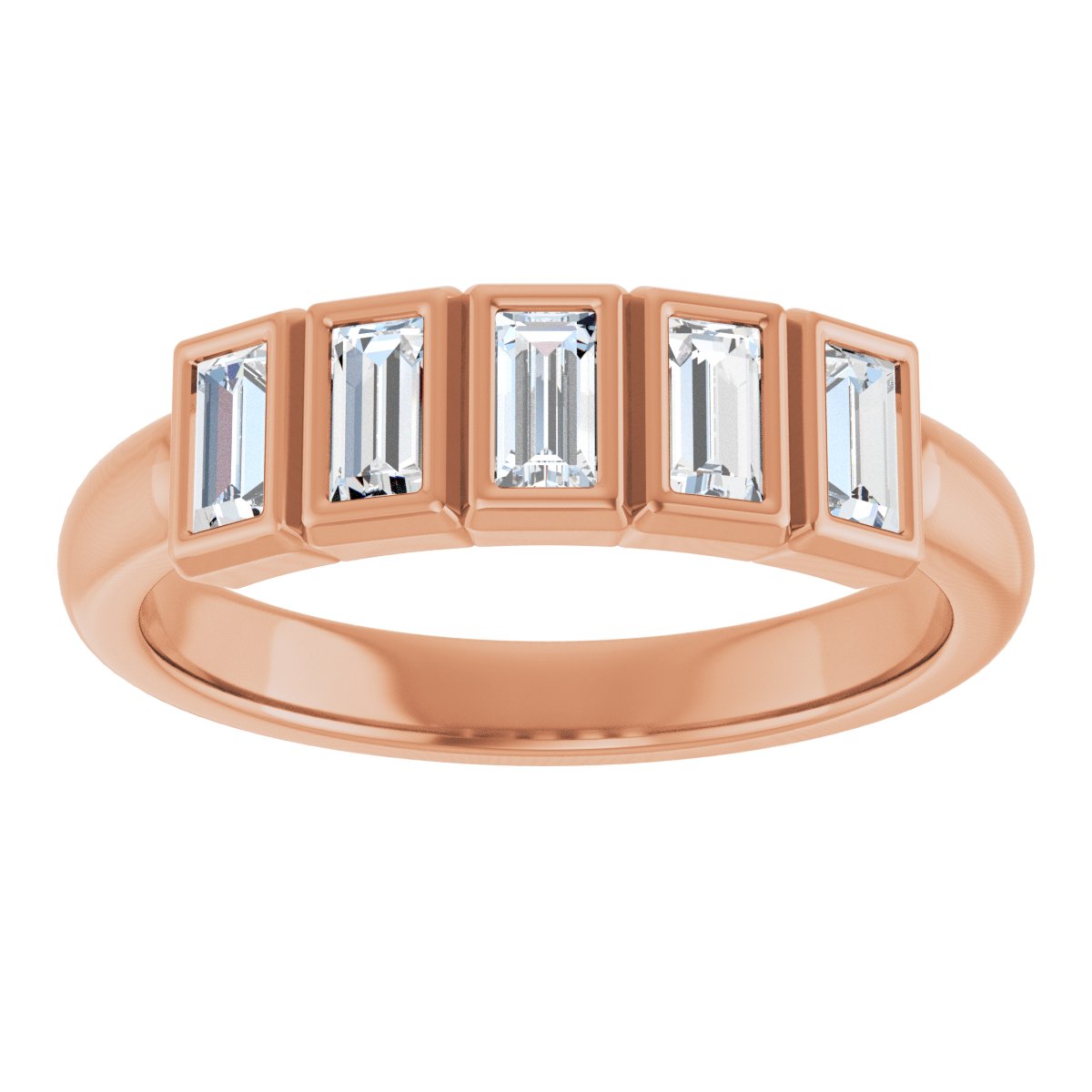 Bezel-Set Five-Stone Anniversary Band