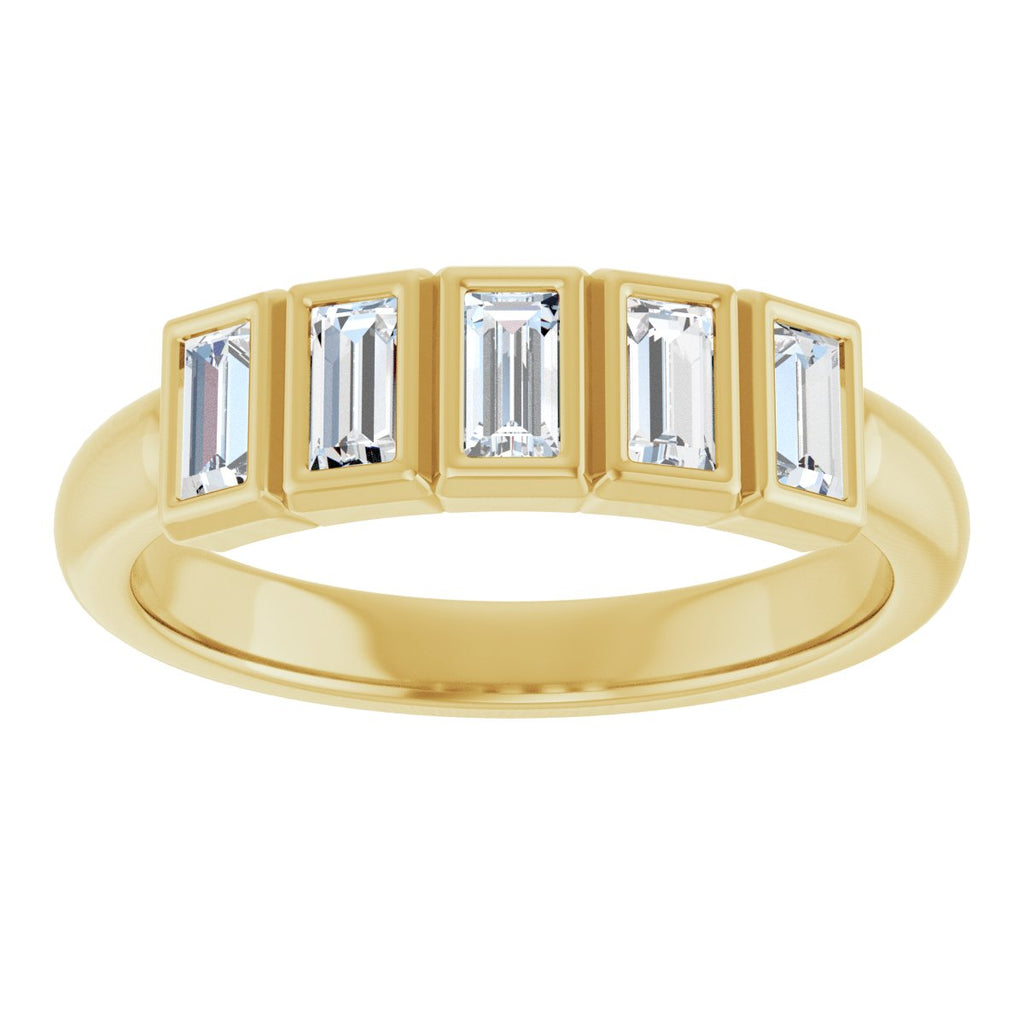 Bezel-Set Five-Stone Anniversary Band