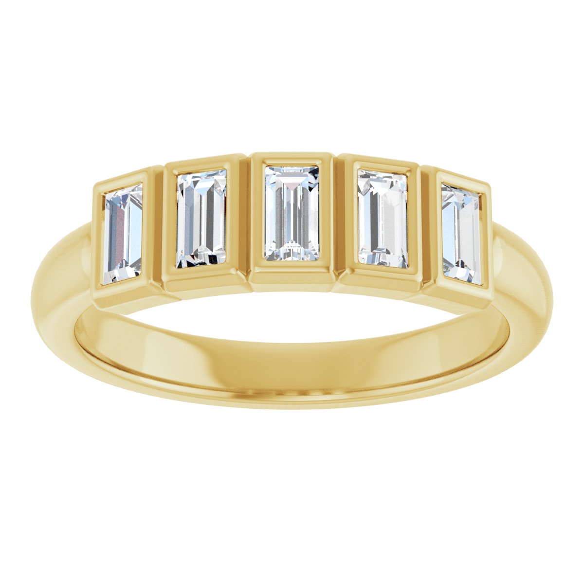 Bezel-Set Five-Stone Anniversary Band